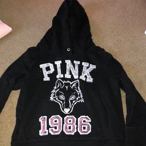 pink hoodie